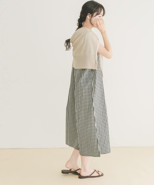 ITEMS URBANRESEARCH（アイテムズ アーバンリサーチ）の「サッカーノースリーブワンピース（ワンピース・レディース・CHK/BLK/BRN・FREE）」の21枚目の写真