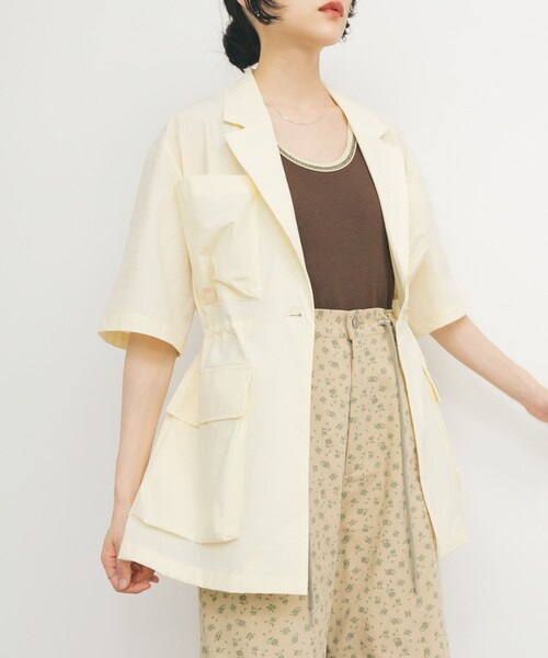 KBF(ケイビーエフ)の「ポケットディティールジャケット(テーラードジャケット・レディース・CAMEL/IVORY・one)」の10枚目の写真