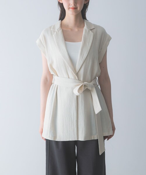 URBAN RESEARCH ROSSO（アーバンリサーチロッソ）の「ベルテッドウエストシェイプジレ（ベスト・レディース・BLACK/L.BEIGE・Free）」の19枚目の写真