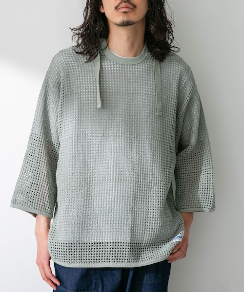 URBAN RESEARCH Sonny Label（アーバンリサーチサニーレーベル）の「ARMY TWILL　Cotton Mesh Hoodie（パーカー・メンズ・ECRU/L.KHAKI・M/L）」の2枚目の写真