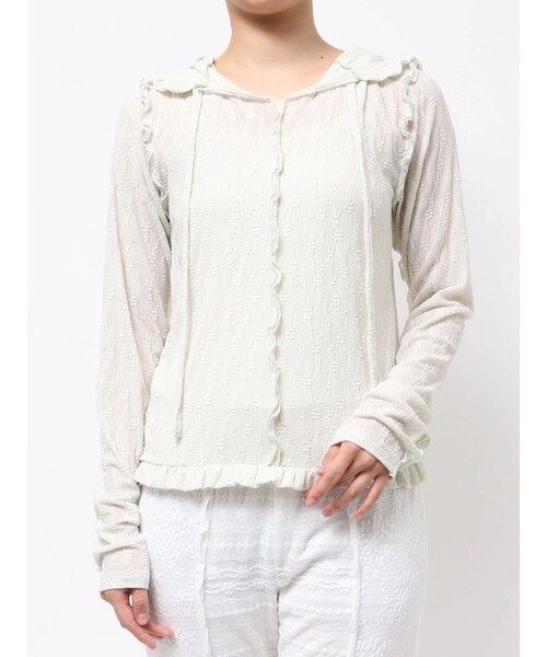merry jenny（メリージェニー）の「rabbitレースフードtops（Tシャツ/カットソー・レディース・オフホワイト/アイボリー/ミントグリーン/ミックス・F）」の9枚目の写真