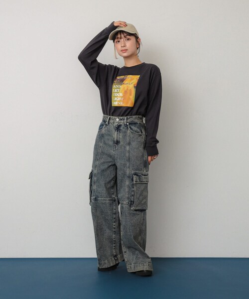 SENSE OF PLACE by URBAN RESEARCH（センスオブプレイスバイアーバンリサーチ）の「ヴィンテージデニムワイドパンツ（デニムパンツ・レディース・GRAY/L.INDIGO・S/M）」の7枚目の写真