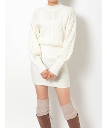 MERCURYDUO | ケーブルニットミニワンピース(ワンピース)