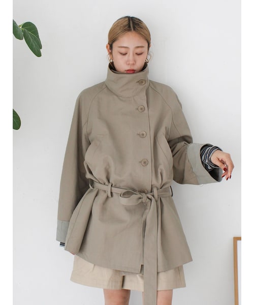 Ungrid（アングリッド）の「スタンドカラーミドル丈トレンチコート（トレンチコート・レディース・ベージュ/カーキ/チャコールグレー・F）」の22枚目の写真