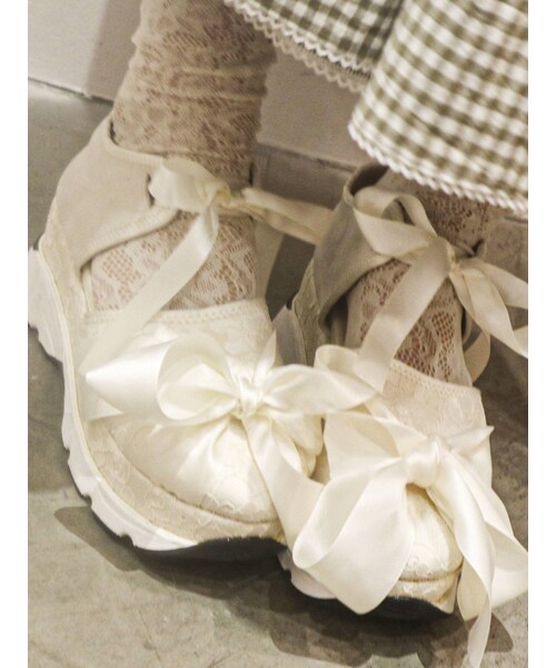 レースダブルリボンスニーカー