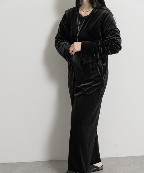 THE GOODLAND MARKET（ザグッドランドマーケット）の「&her　Velor All in one（サロペット/オーバーオール・レディース・BLACK/BROWN・36/38）」の5枚目の写真