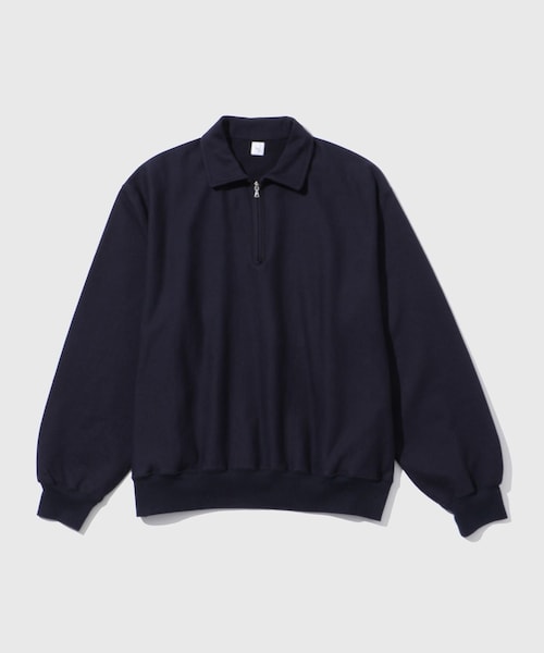 ADAM ET ROPE'(アダムエロペ)の「【blurhmsROOTSTOCK/ブラームスルーツストック】Thin-Sweat Harf-Zip P/O(スウェット・メンズ・ライトグレー/ネイビー・2/3/4)」の4枚目の写真