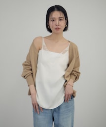 ADAM ET ROPE' | フレンチレースフィブリルサテンキャミソール(キャミソール)