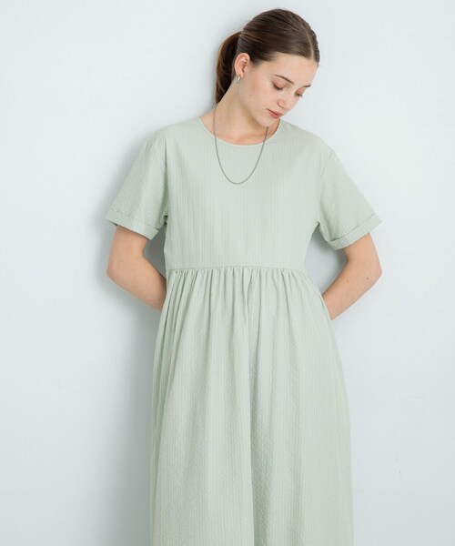 URBAN RESEARCH Sonny Label（アーバンリサーチサニーレーベル）の「ストライプサッカーワンピース（ワンピース・レディース・ブルー/ミント/ブラック・FREE）」の3枚目の写真