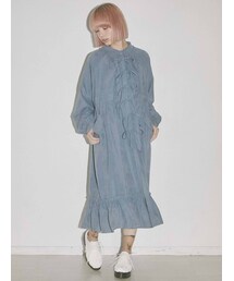 merry jenny | ピーチリボンフリルカラーワンピース(ワンピース)