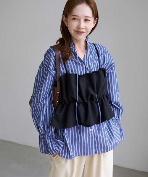 ROPE' PICNIC(ロペピクニック)の「レイヤードビスチェキャミソール(キャミソール・レディース・ブラック/ベージュ/ネイビー・F)」の7枚目の写真