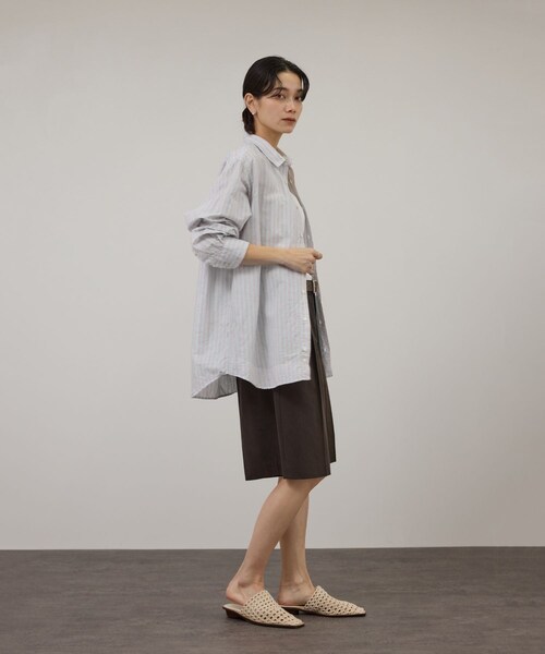 ADAM ET ROPE'(アダムエロペ)の「【INDIVIDUALIZED SHIRTS for SALON】別注ストライプシャツ L.BLUE BASE ORANGE ST(シャツ/ブラウス・レディース・ブルー系・F)」の18枚目の写真