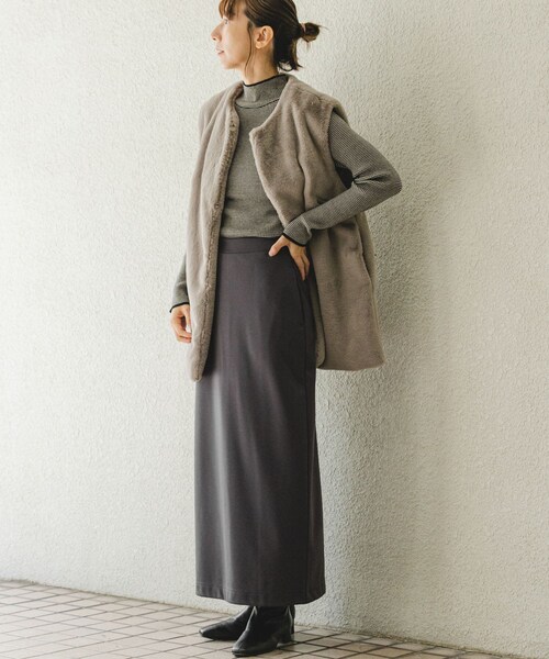 ITEMS URBANRESEARCH(アイテムズ アーバンリサーチ)の「裏起毛ポンチスカート(スカート・レディース・BLK/BRN/CHA・FREE)」の19枚目の写真