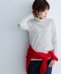nissen | 細リブハイネックカットソートップス<大きいサイズ有>(Tシャツ/カットソー)