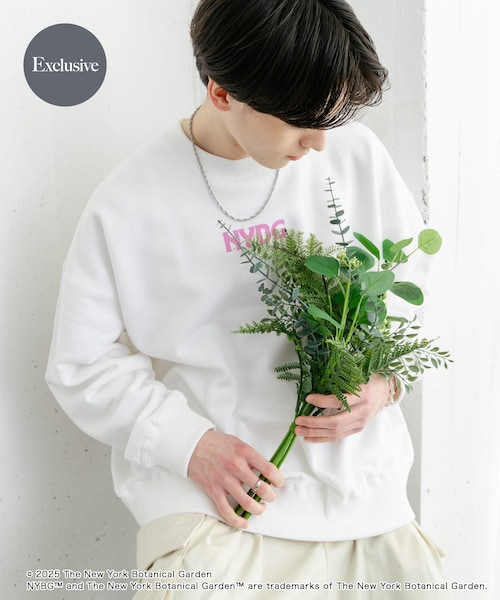SENSE OF PLACE by URBAN RESEARCH(センスオブプレイスバイアーバンリサーチ)の「NYBG クルーネックルーズスウェットA(スウェット・メンズ・GREEN/WHITE/BLACK・M/L)」の1枚目の写真