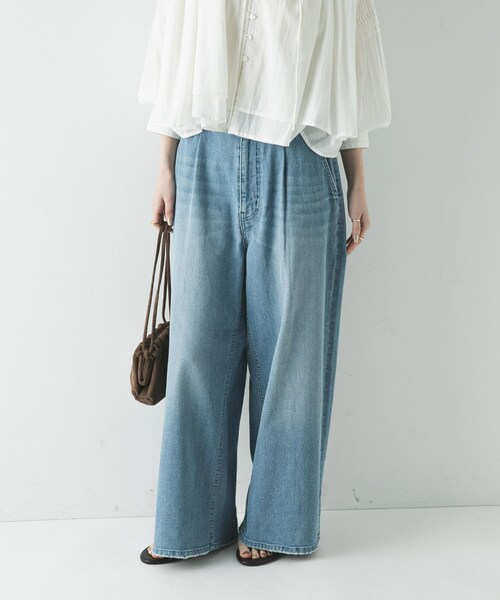 URBAN RESEARCH(アーバンリサーチ)の「『3サイズ展開』綿麻デニムイージーパンツ(デニムパンツ・レディース・WHITE/LT BLUE・38/40/36)」の18枚目の写真