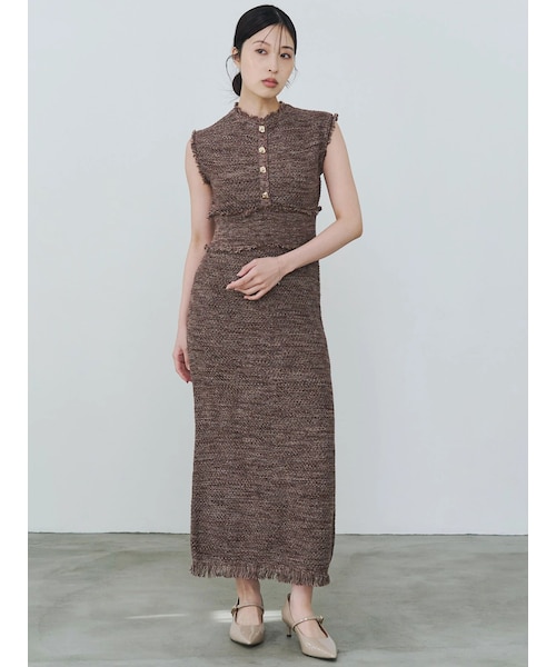 TONAL(トーナル)の「サマーツイードリブニットワンピース(ワンピース・レディース・グレー/ピンク/ブラウン・M/S)」の21枚目の写真