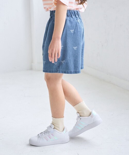 ROPE' PICNIC（ロペピクニック）の「【KIDS/キッズ】リボン柄デニムピンタックパンツ（デニムパンツ・キッズ・ブラック系/サックス・L/M/S）」の21枚目の写真