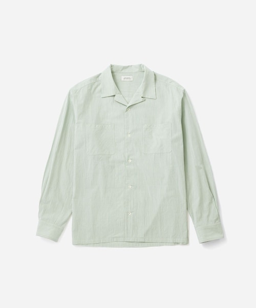Saturdays NYC（サタデーズ ニューヨークシティ ）の「Marco Stripe Open Collar Shirt（シャツ/ブラウス・レディース・ライトグレー/グリーン・L/M/S/XL）」の13枚目の写真