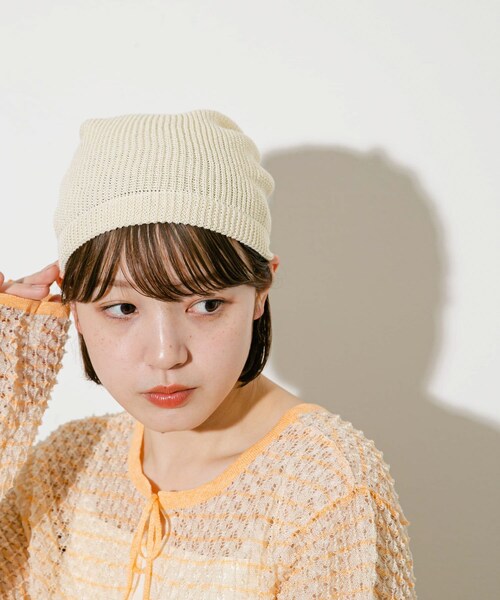 KBF(ケイビーエフ)の「サマーニットビーニー(ニットキャップ/ビーニー・レディース・CHARCOAL/IVORY・one)」の5枚目の写真