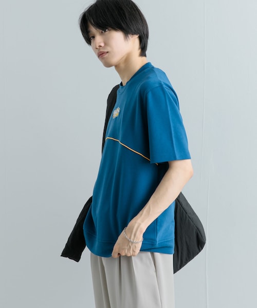 SENSE OF PLACE by URBAN RESEARCH(センスオブプレイスバイアーバンリサーチ)の「ブロックドデザインTシャツ(5分袖)(Tシャツ/カットソー・メンズ・BLK×WHT/GRN×ORG/BLU×YEL・M/L)」の3枚目の写真