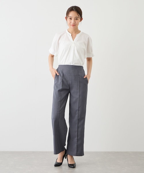 Jayro(ジャイロ)の「リネンライクストレートパンツ(スラックス・レディース・ブラック/チャコール/ブラウン・F)」の14枚目の写真