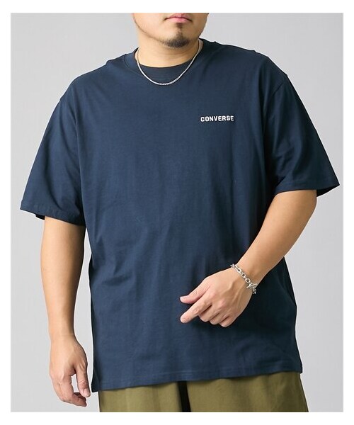nissen（ニッセン）の「綿100％ワンポイント刺繍半袖Tシャツ　CONVERSE（コンバース）【大きいサイズ】（Tシャツ/カットソー・メンズ・28オフホワイト/49ブラック/67ネイビー・3L/4L/5L）」の9枚目の写真