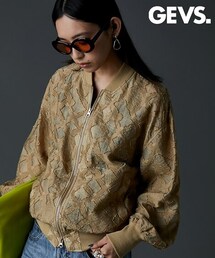 GEVS. | カットジャガードブルゾン＜大きいサイズ有＞GEVS.(ブルゾン)