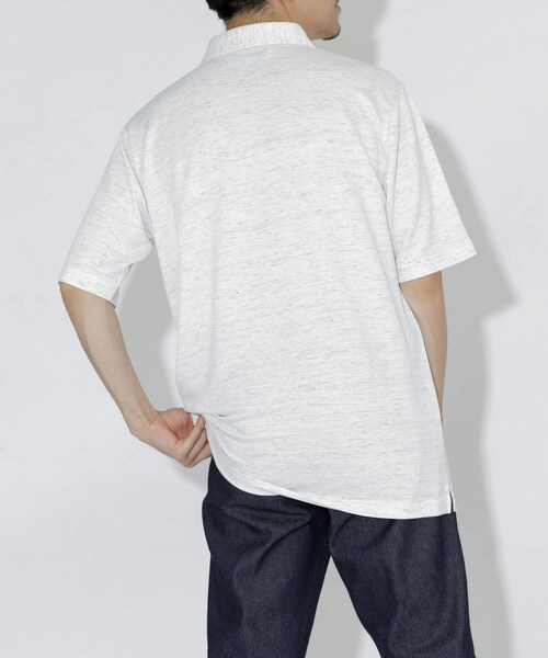 URBAN RESEARCH ROSSO（アーバンリサーチロッソ）の「『WEB限定』『XLサイズあり』 リネン混カノコポロシャツ（ポロシャツ・メンズ・BROWN/IVORY/KHAKI/CHARCOAL/BLACK・S/M/L/XL）」の20枚目の写真