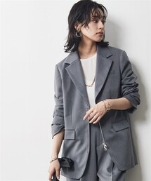 CHIC STYLE | 大きいサイズフロントジップテーラードジャケットシックスタイル(テーラードジャケット)