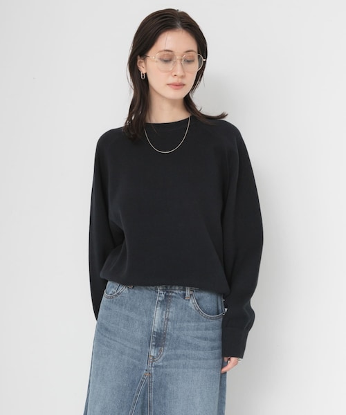 URBAN RESEARCH(アーバンリサーチ)の「コットンカシミヤスウェットニット(ニット/セーター・レディース・OFF WHITE/GRAY/DRK NAVY・Free)」の3枚目の写真