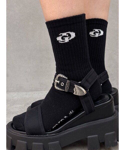 GYDA（ジェイダ）の「GD SOX（ソックス/靴下・レディース・オフホワイト/ブラック/ライム・F）」の6枚目の写真