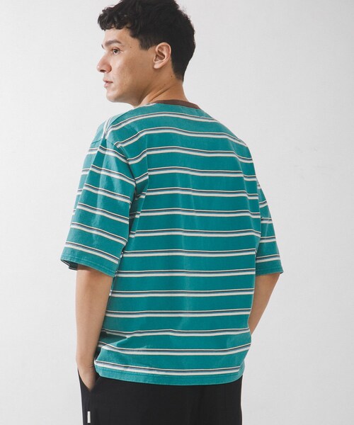 URBAN RESEARCH Sonny Label（アーバンリサーチサニーレーベル）の「マルチボーダーショートスリーブTシャツ（Tシャツ/カットソー・メンズ・ブルー/グリーン/ピンク・M/L）」の12枚目の写真