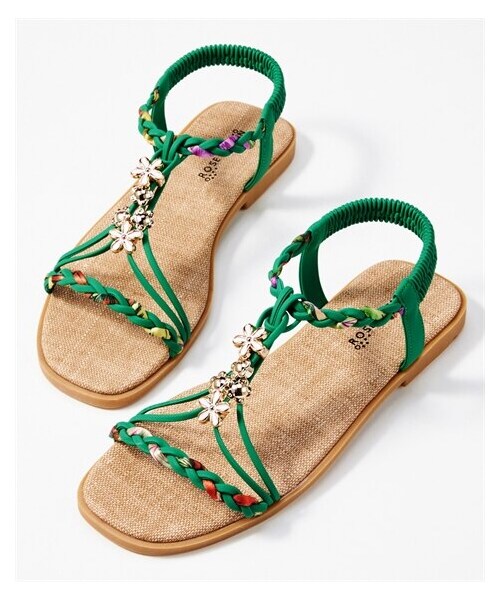 nissen（ニッセン）の「【ゆったり幅広】飾り付ゴムストラップサンダル（低反発中敷）（ワイズ４Ｅ）（サンダル・メンズ・黒/ベージュ/グリーン/イエロー・M=23.5cm/L=24.0cm/LL=24.5cm/3L=25.0cm）」の3枚目の写真