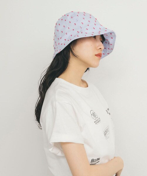 KBF（ケイビーエフ）の「刺繍チェックチューリップHAT（ハット・レディース・BLACK/BLUE・one）」の16枚目の写真