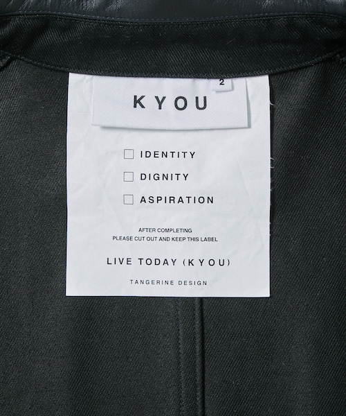 ADAM ET ROPE'（アダムエロペ）の「【KYOU】 NARCOLEPSY Homage Cotton Twill x Leather Jacket（カバーオール・メンズ・ブラック・1/2）」の12枚目の写真