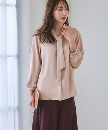 7days Life Styling | ストレッチパウダーサテンボウタイブラウス（しわになりにくい・速乾・洗濯機OK・UVカット）(シャツ/ブラウス)