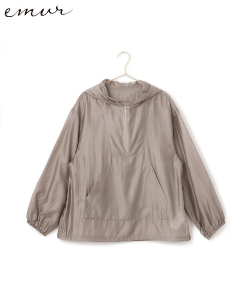 ROPE' PICNIC（ロペピクニック）の「【emur/エミュール】エアリーローンアノラックパーカー（ブルゾン・レディース・チャコール/オフホワイト/ブラウン・38）」の4枚目の写真