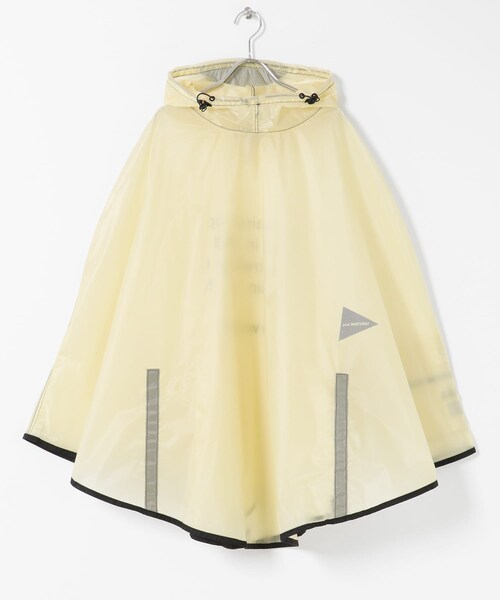 EKAL（エカル）の「and wander　SIL PONCHO（レインコート/ポンチョ・メンズ・BLACK/Off White・One）」の4枚目の写真