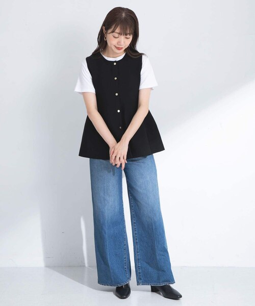 URBAN RESEARCH Sonny Label（アーバンリサーチサニーレーベル）の「『WEB限定』2WAYペプラムニットベスト（ニット/セーター・レディース・ベージュ/ライトグレー/ブラック・FREE）」の12枚目の写真