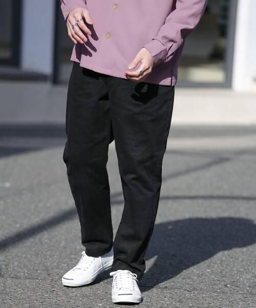 URBAN RESEARCH Sonny Label（アーバンリサーチサニーレーベル）の「ワイドテーパードピーチ起毛チノパンツ（チノパンツ・メンズ・グレーカーキ/アイボリー/ダークネイビー・M/L）」の3枚目の写真
