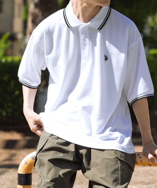 ITEMS URBANRESEARCH（アイテムズ アーバンリサーチ）の「U.S. POLO ASSN　カノコポロシャツ（ポロシャツ・メンズ・WHITE/BLACK/BLUE・M/L）」の11枚目の写真