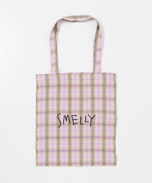 SMELLY（スメリー）の「プリントトートバッグM（トートバッグ・レディース・BLU.CHECK/YEL.CHECK/DOT/FLOWER/EMBROIDERY・M）」の21枚目の写真