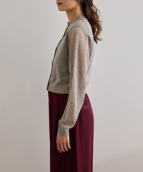 ROPE'(ロペ)の「【洗える】LEVITAクルーネックシアーカーディガン(カーディガン/ボレロ・レディース・ブラック/ベージュ系・F)」の8枚目の写真