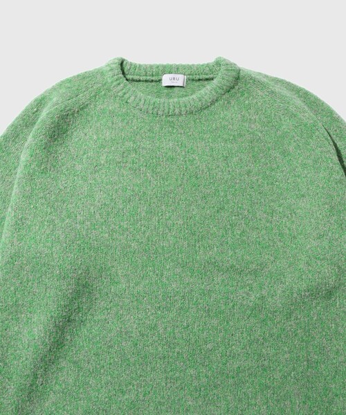 ADAM ET ROPE'（アダムエロペ）の「【URU/ウル】CREW NECK KNIT（ニット/セーター・メンズ・グリーン・F）」の3枚目の写真