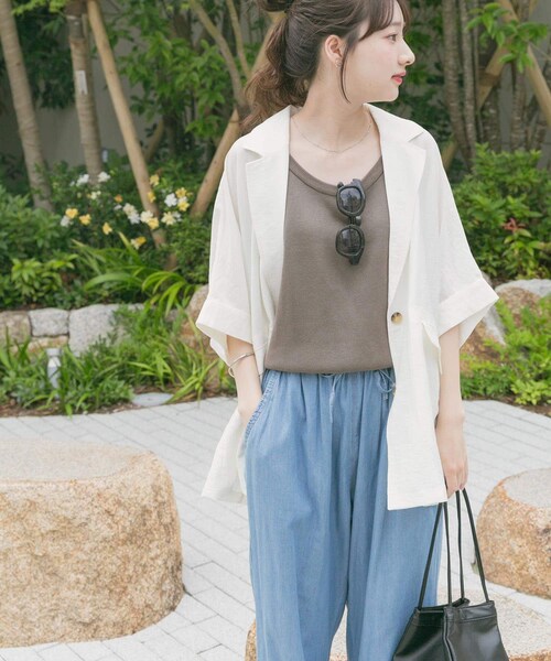 ITEMS URBANRESEARCH（アイテムズ アーバンリサーチ）の「シアードルマンジャケット（テーラードジャケット・レディース・WHT/BLK/BRN/CHK・FREE/Free）」の9枚目の写真