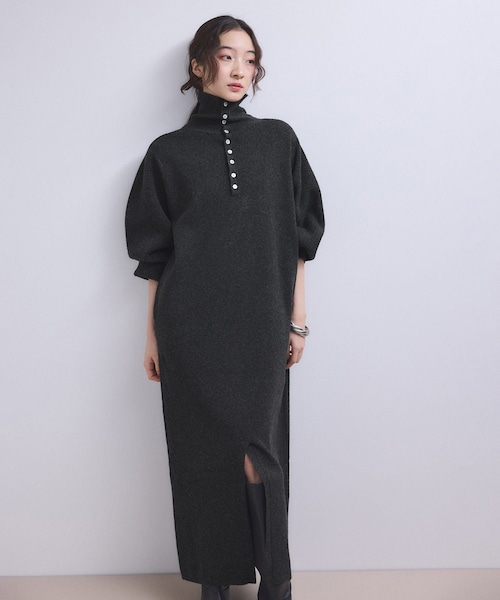 ADAM ET ROPE'（アダムエロペ）の「【WEB限定】2WAYニットポロワンピース（ワンピース・レディース・チャコール/グレー/ブラウン・F）」の16枚目の写真