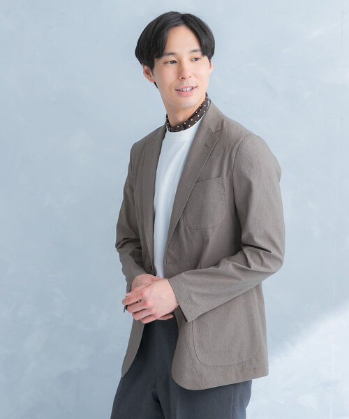 URBAN RESEARCH DOORS（アーバンリサーチドアーズ）の「LIFE STYLE TAILOR　ライトメッシュイージージャケット（テーラードジャケット・メンズ・BEIGE/NAVY・S/M/L/XL）」の8枚目の写真