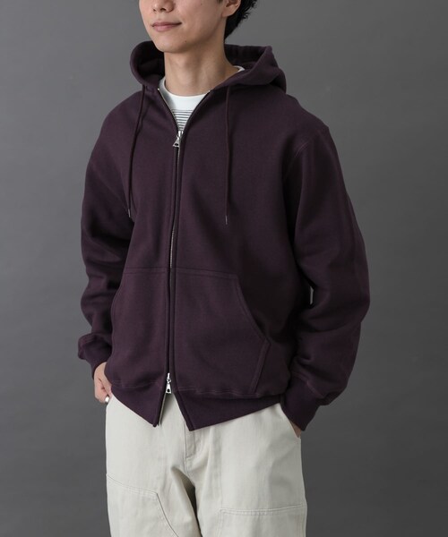 URBAN RESEARCH DOORS（アーバンリサーチドアーズ）の「FORK&SPOON　リサイクルコットン裏毛ジップフーディー（パーカー・メンズ・DARKPURPLE/BLACK・4/5）」の21枚目の写真