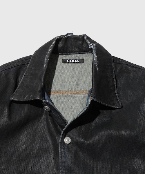 ADAM ET ROPE'(アダムエロペ)の「【CODA/コーダ】WAXED OFFSET DENIM TIERED JACKET(デニムジャケット・メンズ・ネイビー系・0/1/2)」の6枚目の写真